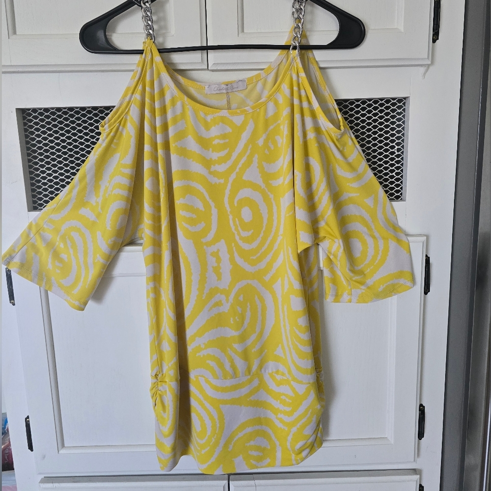 Charlotte Russe Yellow Asymmetrical Blouse
